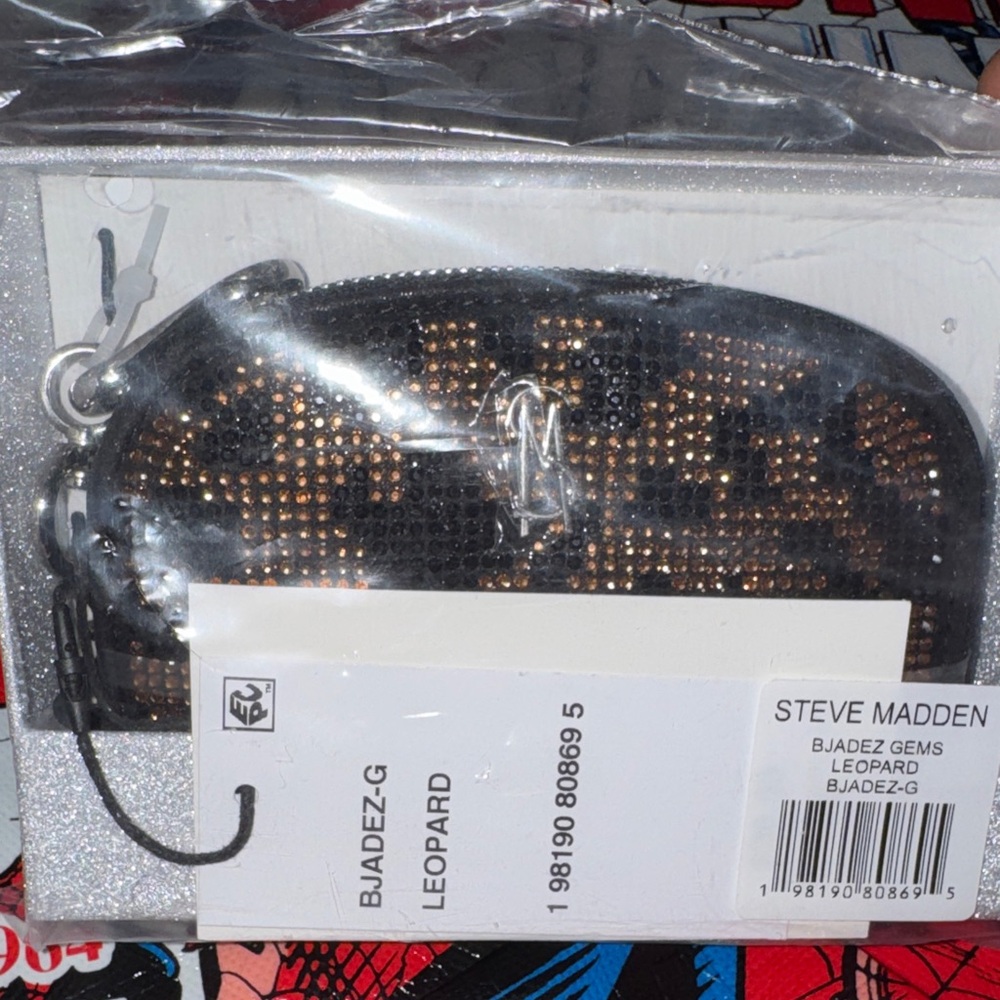 Steve Madden Leopard Gem Wristlet - Black & Gold